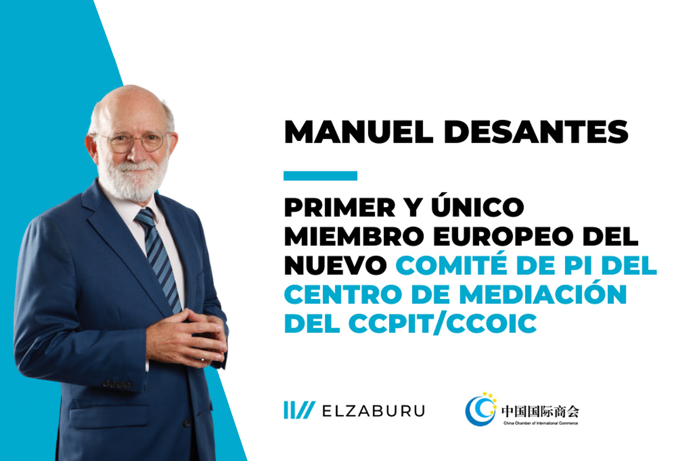 Manuel Desantes, first and only European member of the new Intellectual Property committee of the CCPIT/CCOIC mediation center