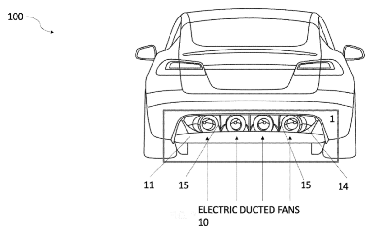 Figura 2: Patente US 12746987 B1: coche con ventilador eléctrico